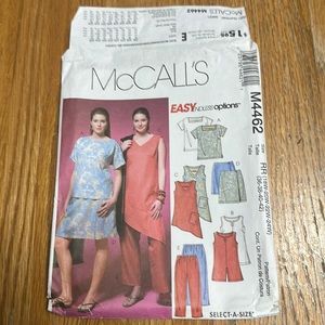 Uncut sewing pattern McCalls 4462 women’s top, tunic, skirt, capri pants